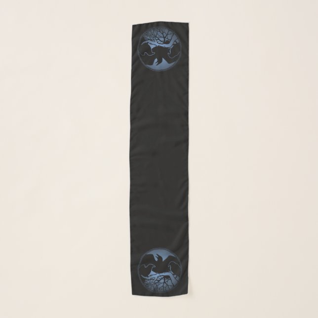Raven Scarf Raven Bird Scarves Crow Raven Gift (Front)