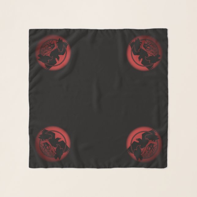 Raven Scarf Raven Bird Scarves Crow Raven Gift (Front)