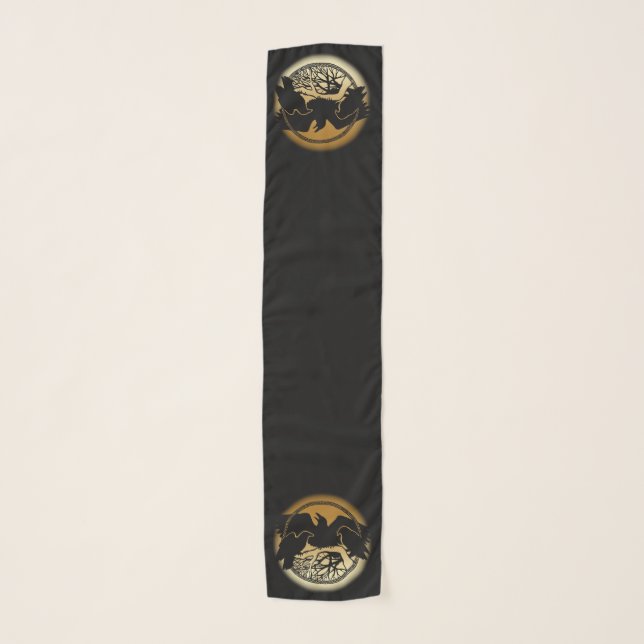 Raven Scarf Raven Bird Scarves Crow Raven Gift (Front)