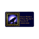 Raven Silhouette Against The Moon Label at Zazzle