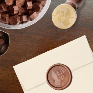 Raven Silhouette Gothic Initials Wax Seal Stamp