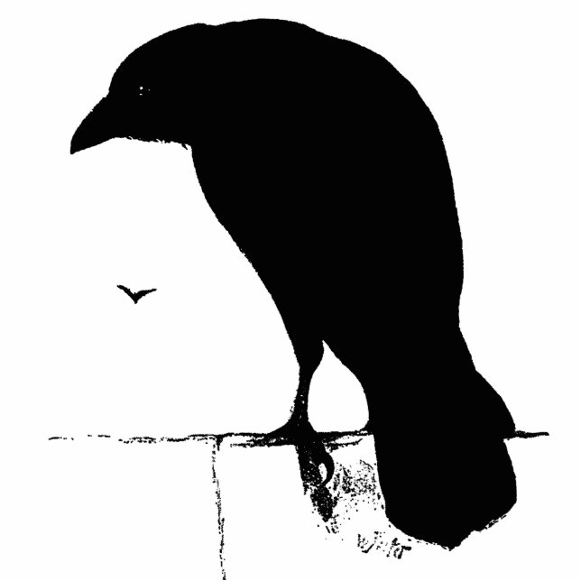 Raven Silhouette - Vintage Goth Ravens & Crows Cutout (Front)