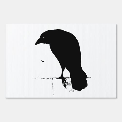 Raven Silhouette _ Vintage Goth Ravens  Crows Sign