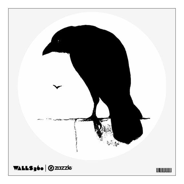Raven Silhouette - Vintage Goth Ravens & Crows Wall Decal (Front)