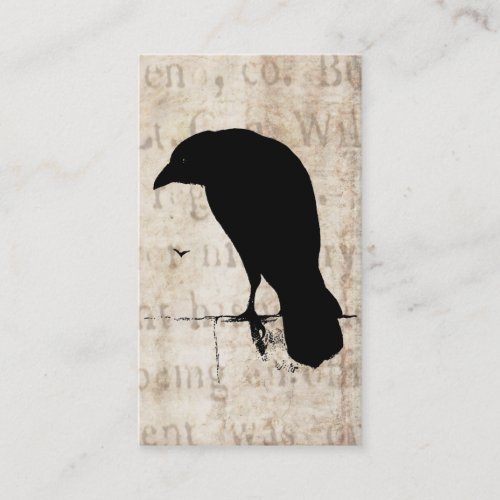 Raven Silhouette _ Vintage Retro Ravens  Crows Business Card