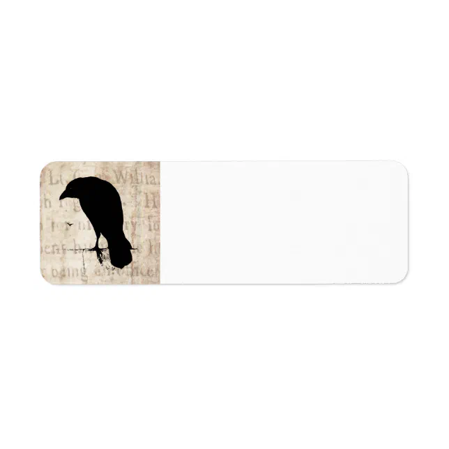 Raven Silhouette - Vintage Retro Ravens & Crows Label | Zazzle