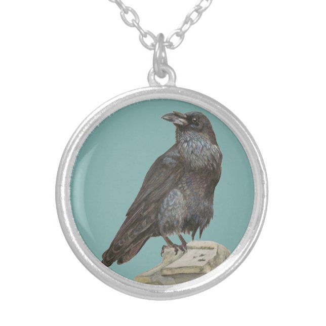 Raven Silver Plated Necklace (Front)