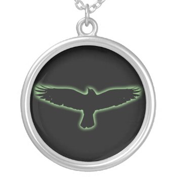 Raven Silver Plated Necklace by spike_wolf at Zazzle