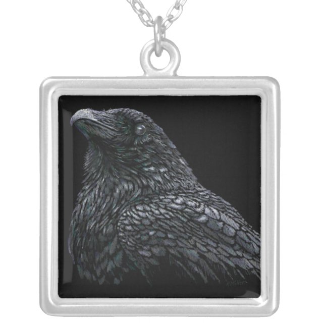 Raven Silver Plated Necklace (Front)