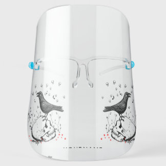 Raven Sings Song of Death on Skull Personalize Face Shield