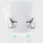 Raven Sings Song of Death on Skull Personalize Face Shield (Front w/Glasses)