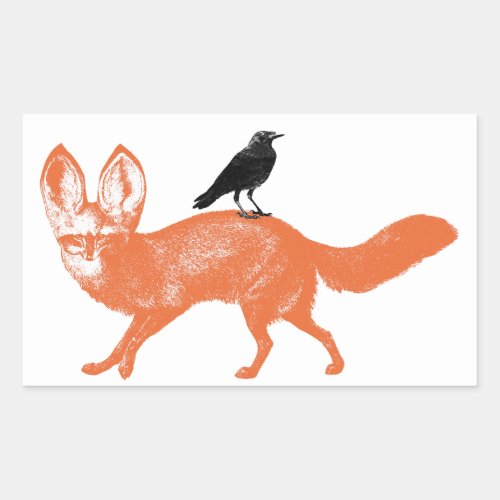 Raven Sits On Fox Stickers