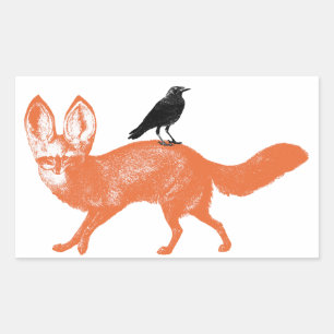 Raven Sits On Fox Stickers