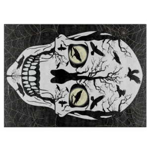 Raven Skeleton Cutting Board Kitchen Decor