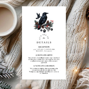 Raven Skull Gothic Holiday Wedding Enclosure Card