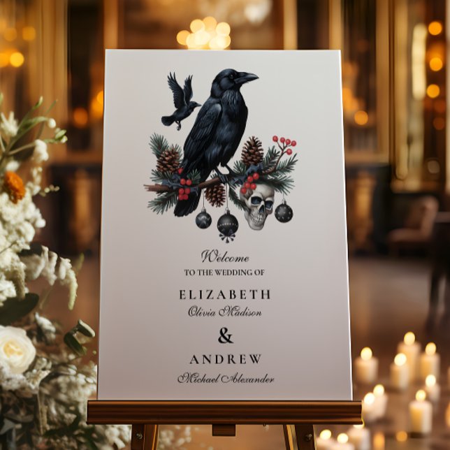 Raven Skull Gothic Holiday Wedding Foam Board (Creator Uploaded)