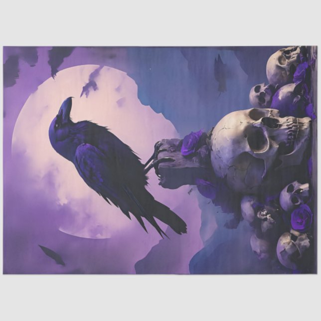 Raven Skull Tissue Paper (Front)