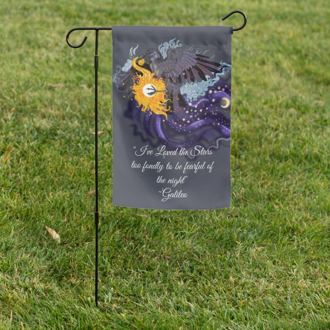 Raven Sky Folklore Garden Flag (In SItu)