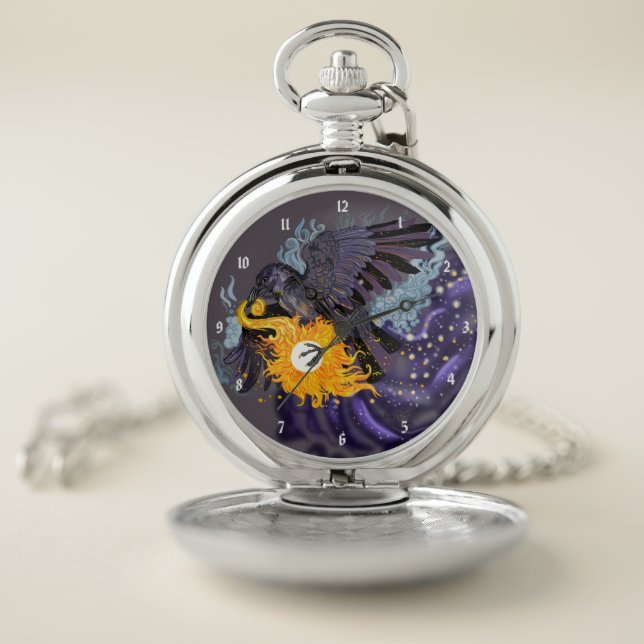 Raven Sky Folklore Pocket Watch (Inside)