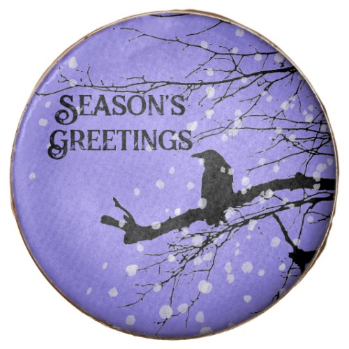 Raven Snow Winter Seasons Greetings Chocolate Covered Oreo