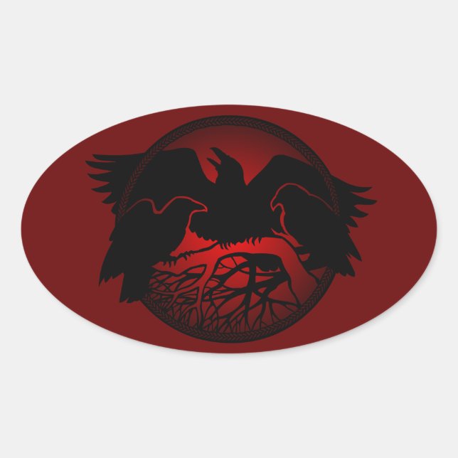 Raven Stickers Native Wildlife Raven Art Stickers (Front)