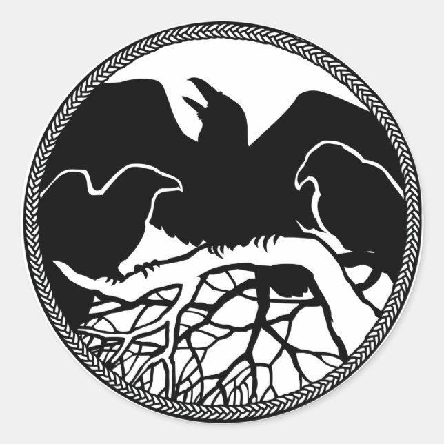 Raven Stickers Raven Gifts Raven Crow Art Stickers (Front)
