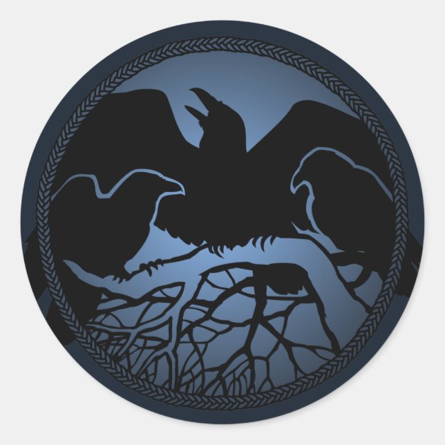 Raven Stickers Raven Gifts Raven Crow Art Stickers (Front)