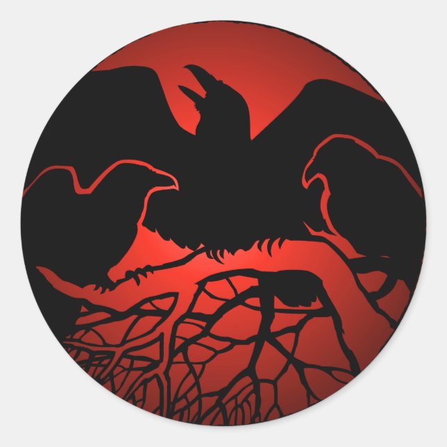 Raven Stickers Raven Gifts Raven Crow Art Stickers (Front)