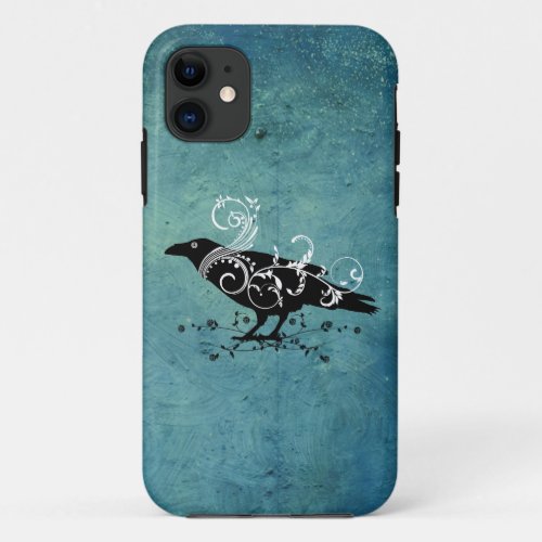 Raven  Swirls Teal Iphone 5 Case