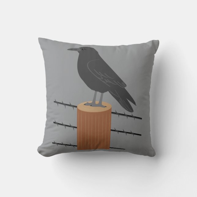 Raven Throw Pillow (Front)
