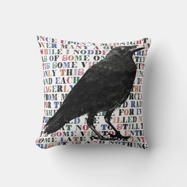Raven Throw Pillow (Front)