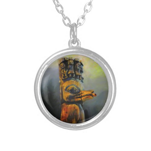 Raven Totem Pole Necklace