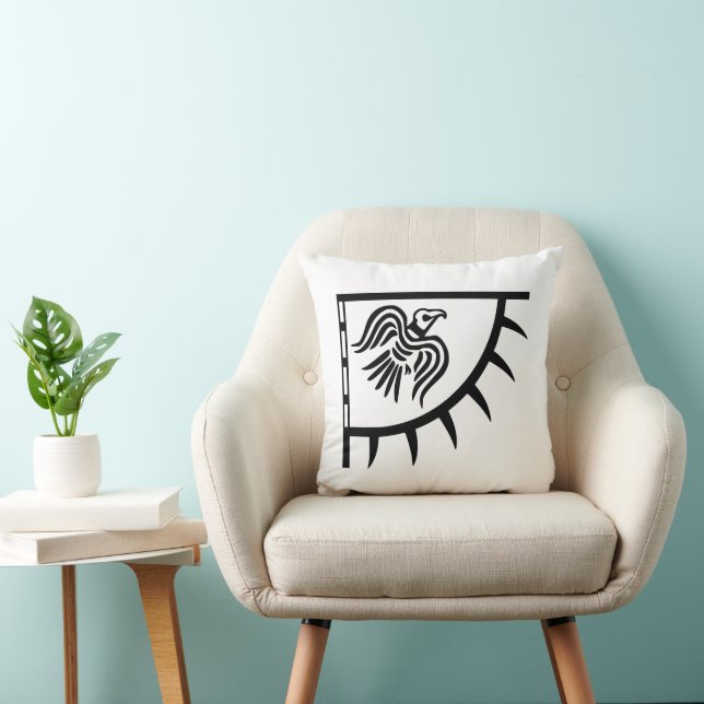 Raven Viking Banner Throw Pillow (Chair)