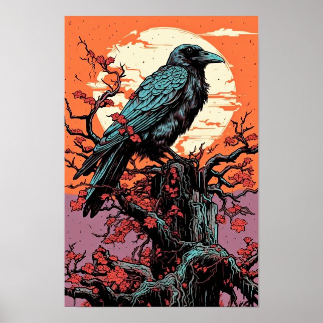 Raven Wall Poster, Art Illustration Poster (Front)