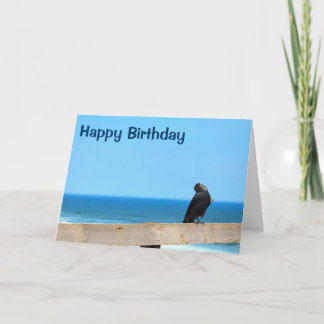 Raven Watching Happy Birthday Card