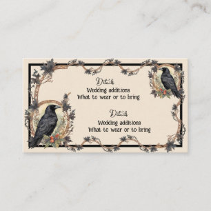 Raven Wedding Enclosure Card