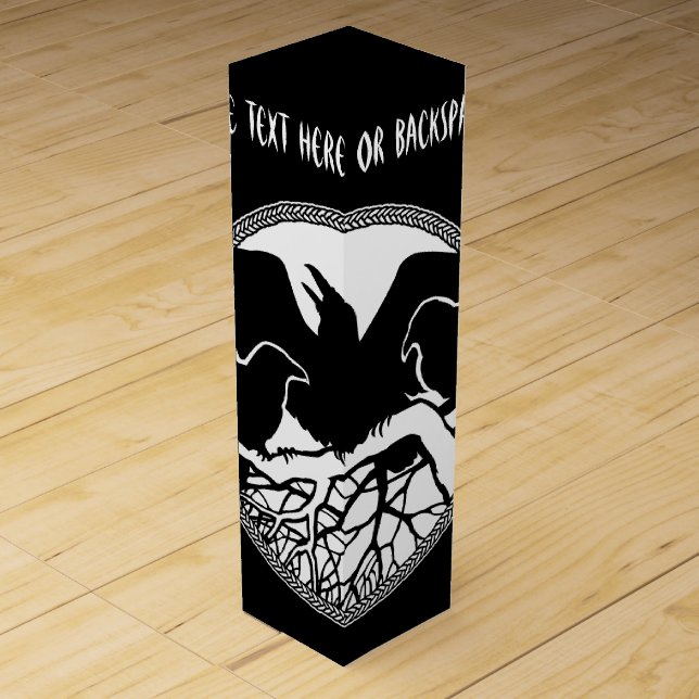 Raven Wine Box Personalize Raven Art Wine Gift Box (Front)