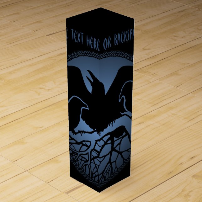 Raven Wine Box Personalize Raven Art Wine Gift Box (Front)