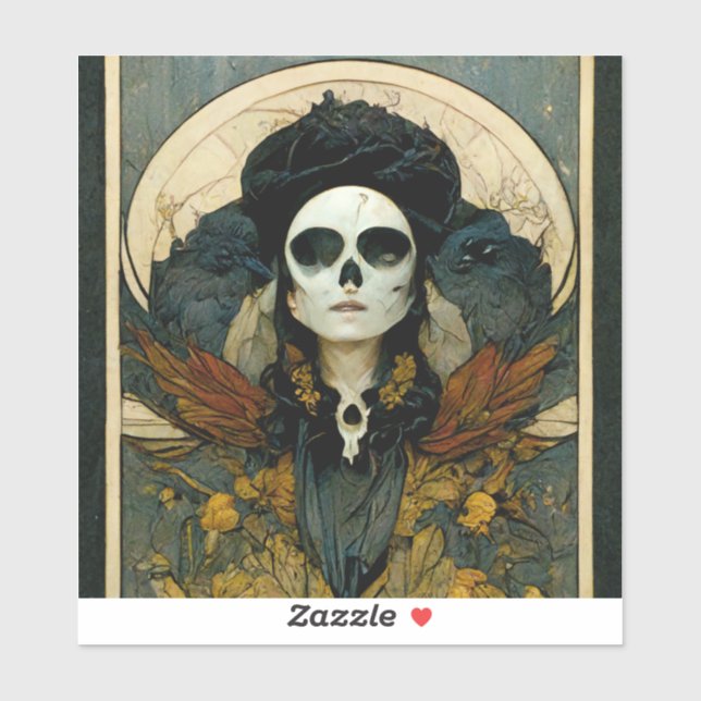 Raven Witch Fantasy Horror Goth Gothic Sticker (Sheet)