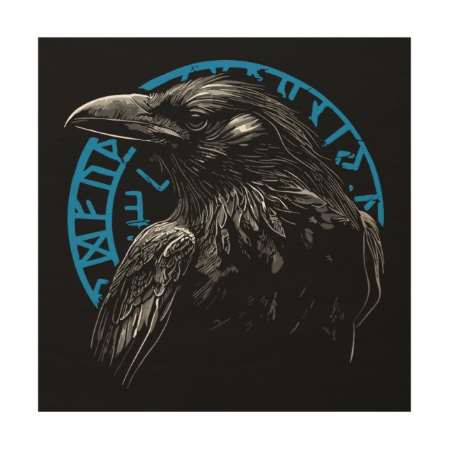 Raven with Norse Runes - Dark Art (Front)