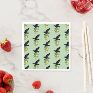 Raven with Yellow Rose Napkins