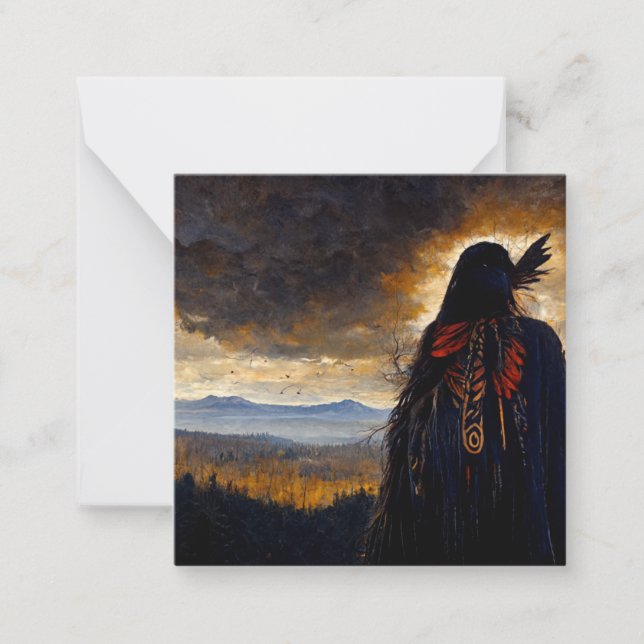 Raven woman note card (Front)