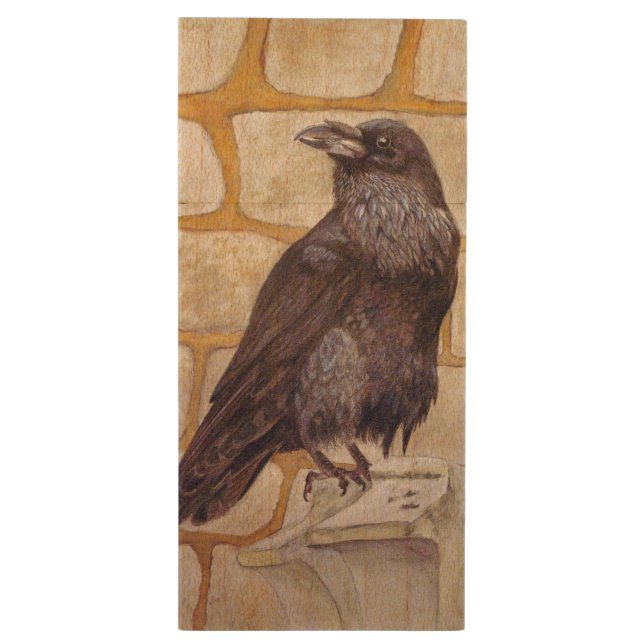 Raven Wood Flash Drive (Back (Vertical))