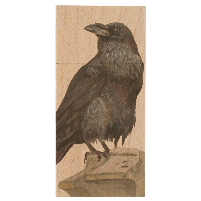 Raven Wood Flash Drive (Back (Vertical))