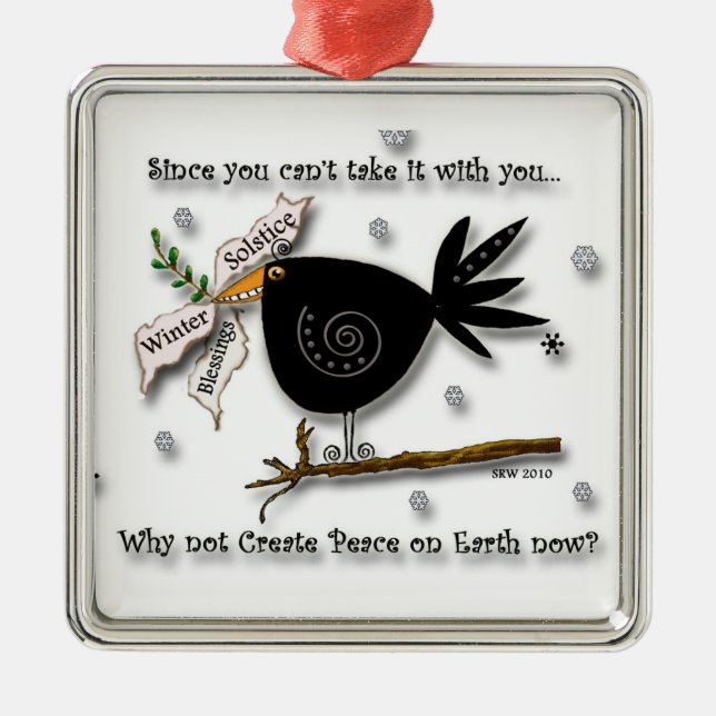 RavenBlessings Metal Ornament (Front)