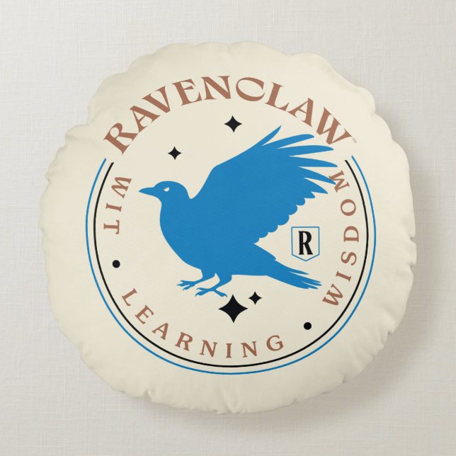 RAVENCLAW™ Blue Eagle House Pride Badge Round Pillow (Front)