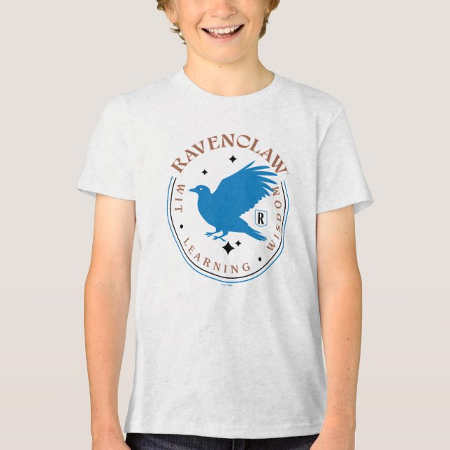 RAVENCLAW™ Blue Eagle House Pride Badge Tri-Blend Shirt (Front)