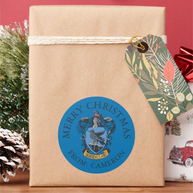 Ravenclaw Coat of Arms | Merry Christmas Classic Round Sticker (Holiday)