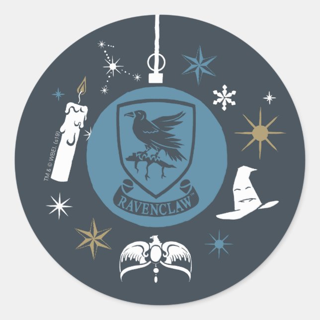 RAVENCLAW™ Holiday Bauble Graphic Classic Round Sticker (Front)