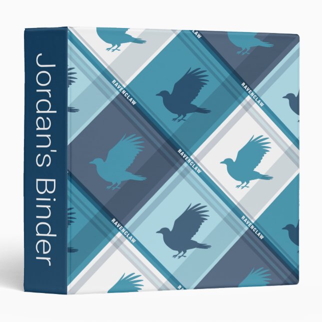 RAVENCLAW™ Tartan Plaid Pattern 3 Ring Binder (Front/Spine)